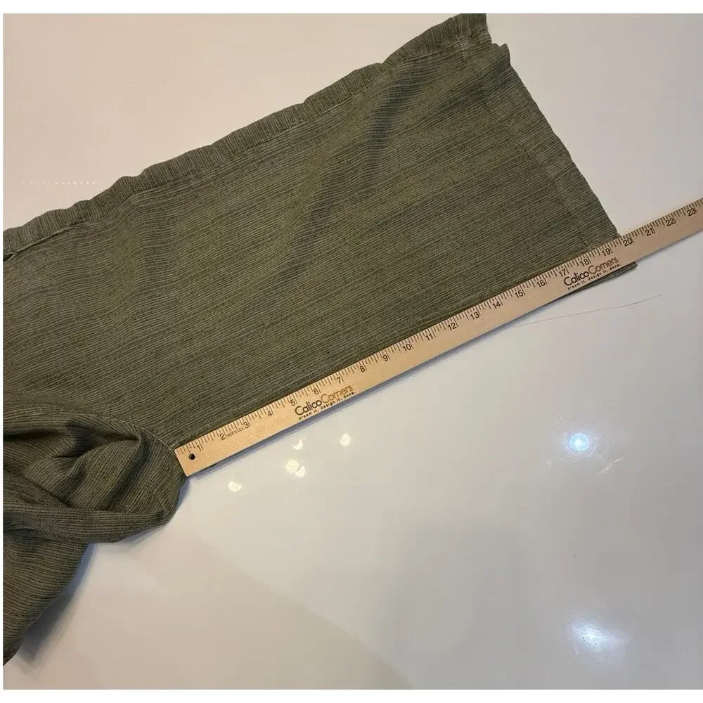 Anthropologie Olive Green Linen Blend Tie Waist Wide Leg Crop Pants Small ✨ 🫒🌿 - Picture 15 of 16
